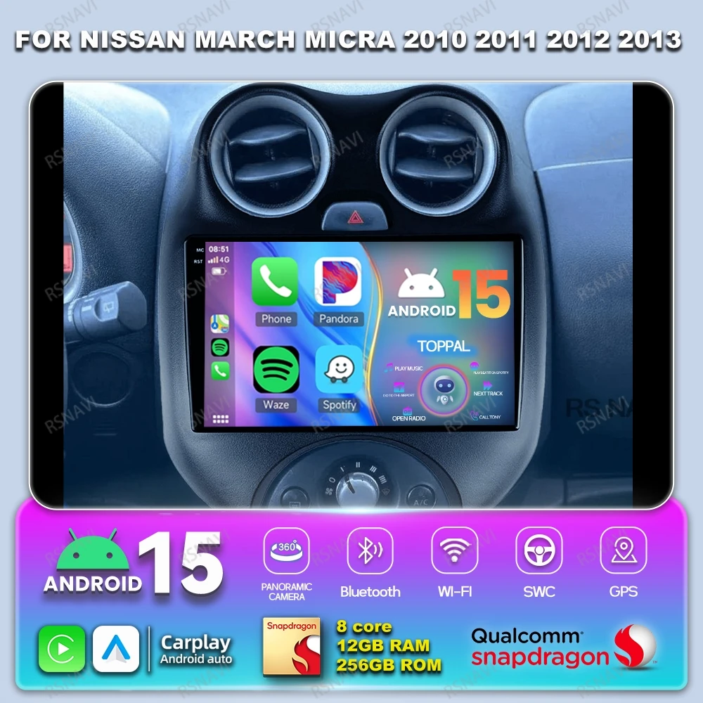 Автомобильное радио Android 15 для Nissan March MICRA 2010 2011 2012 2013, DVD-стерео головное устройство BT, беспроводной Carplay Auto 4G LTE QLED GPS
Автомобильное радио Android 15 для Nissan March MICRA 2010 2011 2012 2013, DVD-стерео головное устройство BT, беспроводной Carplay Auto 4G LTE QLED GPS