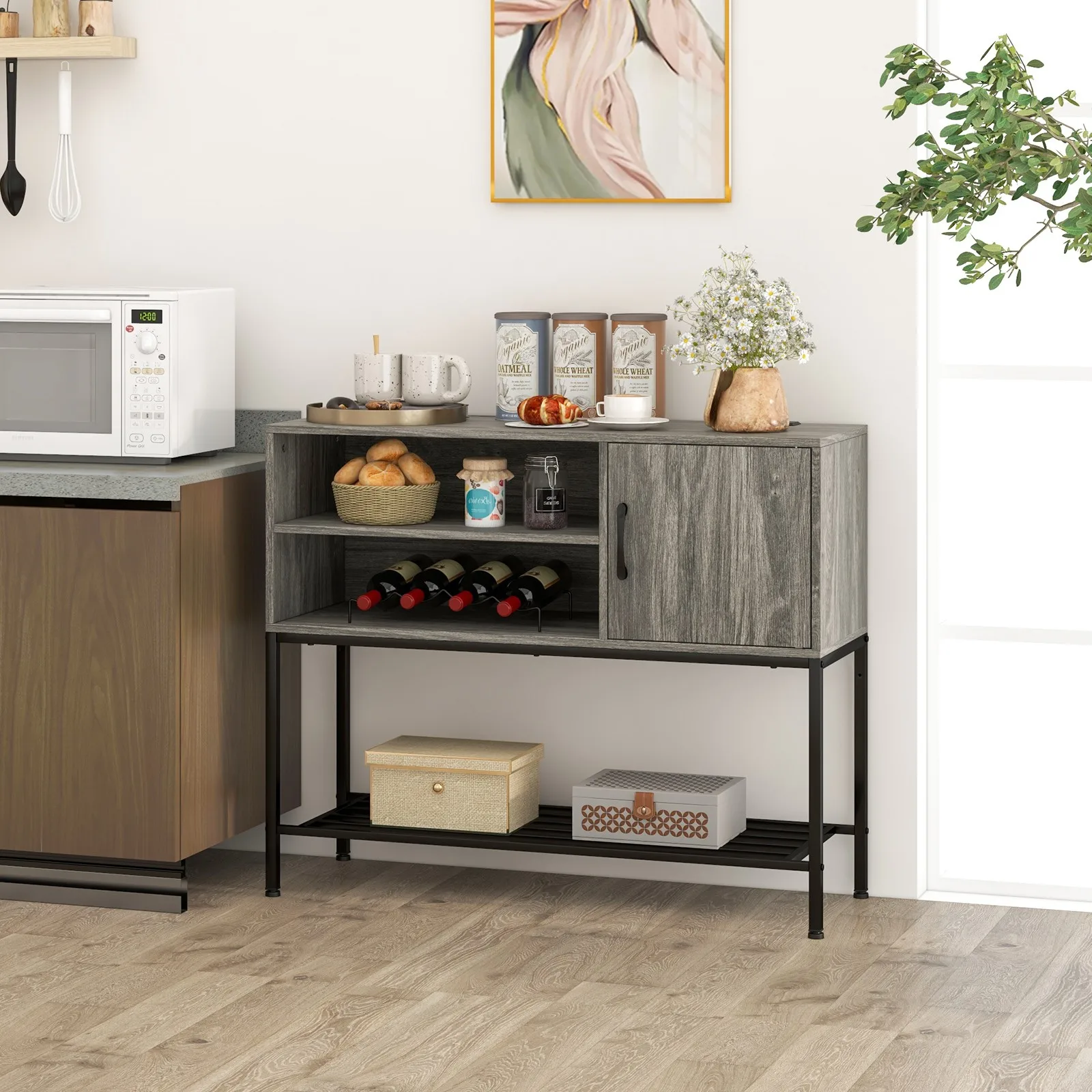 Buffet Sideboard with Power Outlets & USB Ports Wine Racks & Storage Shelves
Buffet Sideboard with Power Outlets & USB Ports Wine Racks & Storage Shelves