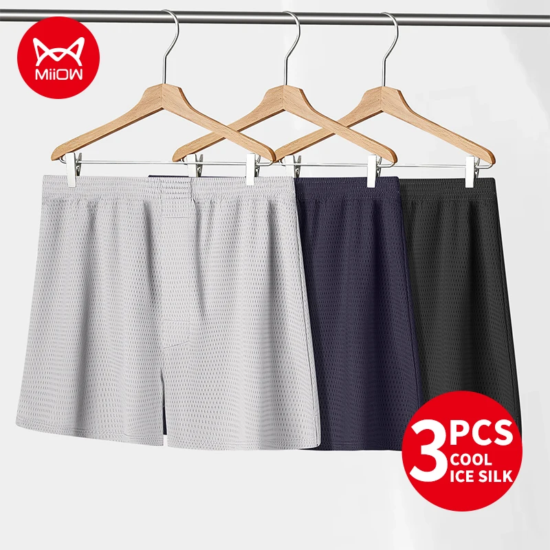 MiiOW 3Pcs Summer Ice Silk Men Boxershorts Breathable Mesh Men's Panties Underpanst Softness Leisure Man Underwear Boxers Briefs
MiiOW 3Pcs Summer Ice Silk Men Boxershorts Breathable Mesh Men's Panties Underpanst Softness Leisure Man Underwear Boxers Briefs
