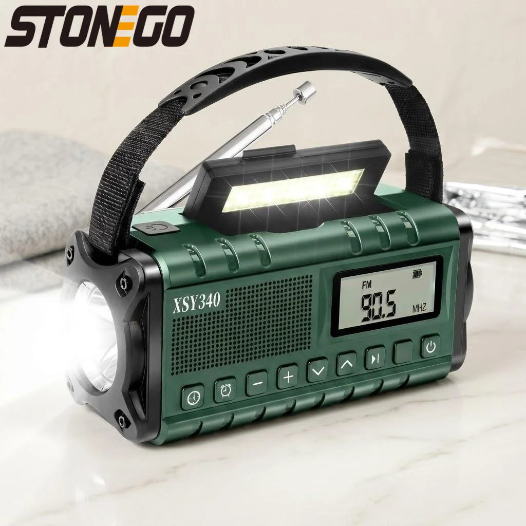 10000mAh Portable Solar Crank Radio AM FM NOAA Weather Alert Power Bank LED Flashlight SOS Alarm LCD Display USB C Charger
10000mAh Portable Solar Crank Radio AM FM NOAA Weather Alert Power Bank LED Flashlight SOS Alarm LCD Display USB C Charger
