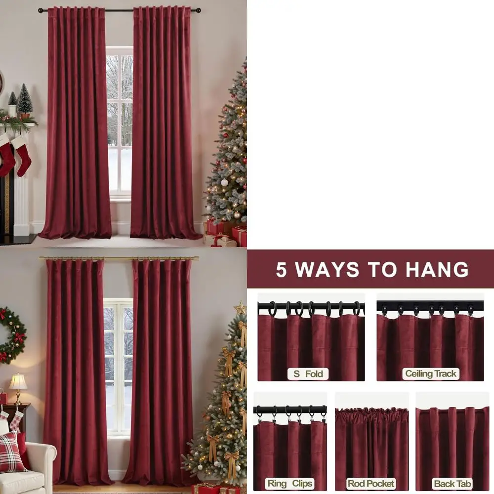 Vintage Wine Red Velvet Pleated Curtains, 96 Long, for Ceiling Track, 2-Panel Set for Living Room
Vintage Wine Red Velvet Pleated Curtains, 96 Long, for Ceiling Track, 2-Panel Set for Living Room