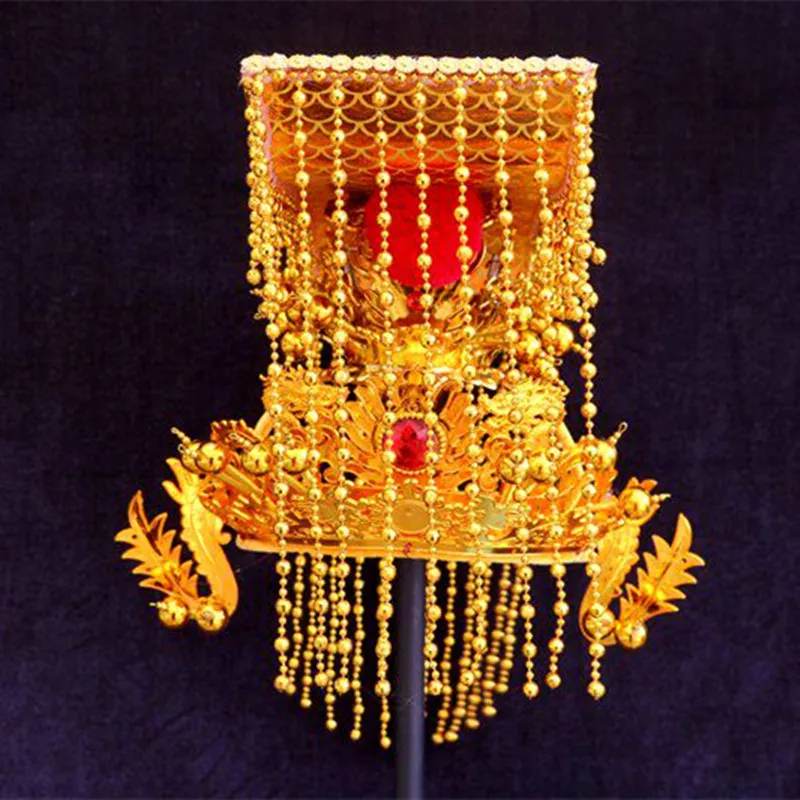 Golden Chinese Ancient Emperor's Hat For Men Dragon King Headgear Funny Festival Supplies Headdress
Golden Chinese Ancient Emperor's Hat For Men Dragon King Headgear Funny Festival Supplies Headdress