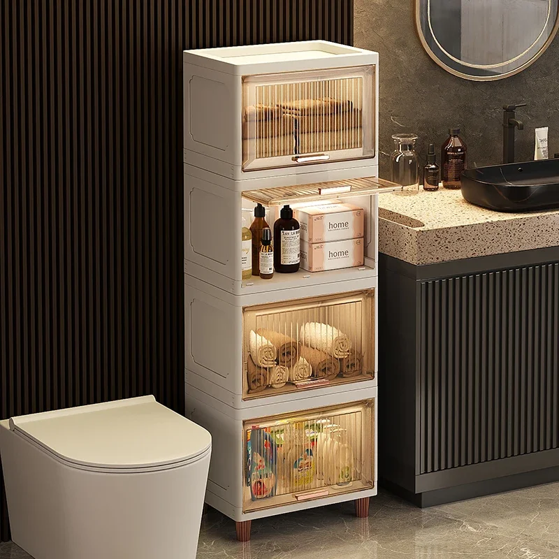 Modern Bathroom Cabinet: Floor-Standing Dust Locker, Acrylic Bookshelf, Versatile Kitchen Organizer, Slit Storage Shelf
Modern Bathroom Cabinet: Floor-Standing Dust Locker, Acrylic Bookshelf, Versatile Kitchen Organizer, Slit Storage Shelf