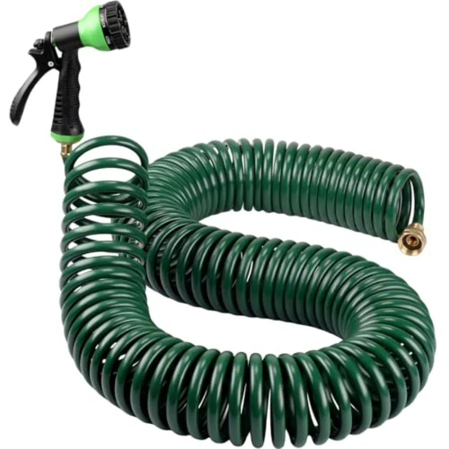 75.5ft Recoil Garden Hose, Self-coiling Lightweight Water Hose with 3/4'' Brass Connector and Spray Nozzle, Kink-free Spiral Ho
75.5ft Recoil Garden Hose, Self-coiling Lightweight Water Hose with 3/4'' Brass Connector and Spray Nozzle, Kink-free Spiral Ho