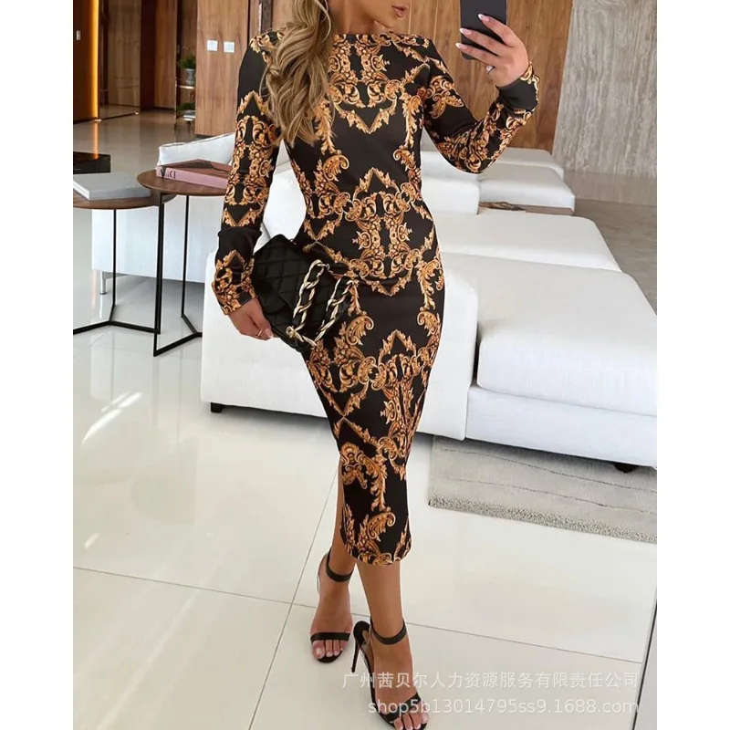 Women Corset Party Dress Elegant O Neck High Waist Bodycon Evening Dress Y2K INS Clothing Baroque Print Long Sleeve Midi Dress
Women Corset Party Dress Elegant O Neck High Waist Bodycon Evening Dress Y2K INS Clothing Baroque Print Long Sleeve Midi Dress