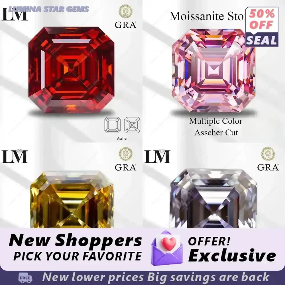 Lab Grown Sapphire Moissanite Stone Asscher Cut for DIY Jewelry Making Multiple Colors Available Passes Diamond Tester with
Lab Grown Sapphire Moissanite Stone Asscher Cut for DIY Jewelry Making Multiple Colors Available Passes Diamond Tester with