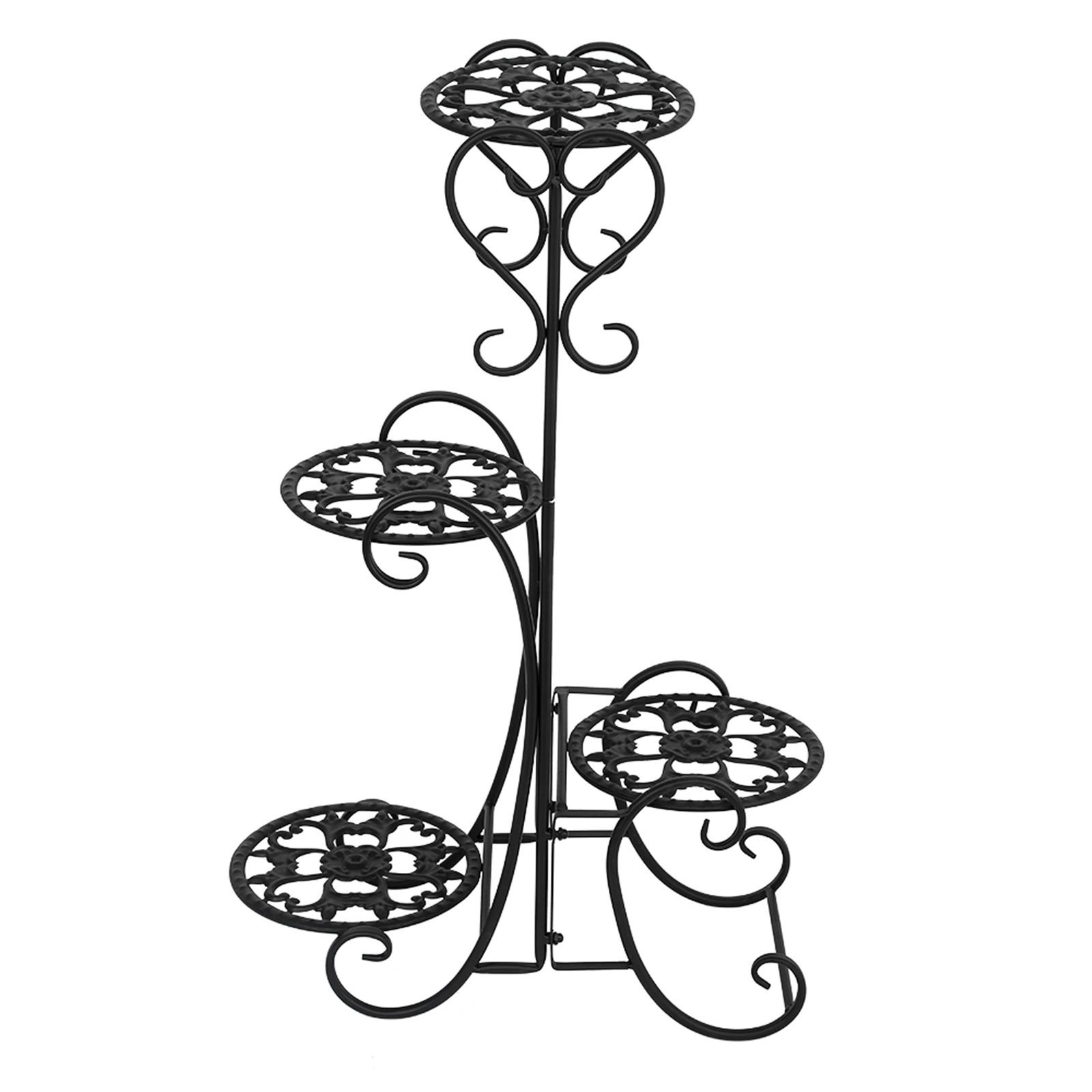 4 Potted Rounded Flower Metal Shelves Plant Pot Stand Decoration for Indoor Outdoor Garden Black
4 Potted Rounded Flower Metal Shelves Plant Pot Stand Decoration for Indoor Outdoor Garden Black
