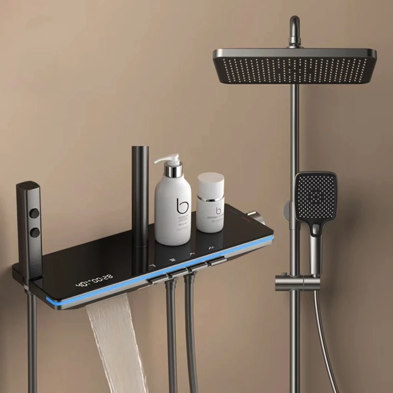 Grey Shower Set Constant Femperature Showers For The Bathroom White Shower Head High Pressure Digital Display Modern Bath Set
Grey Shower Set Constant Femperature Showers For The Bathroom White Shower Head High Pressure Digital Display Modern Bath Set