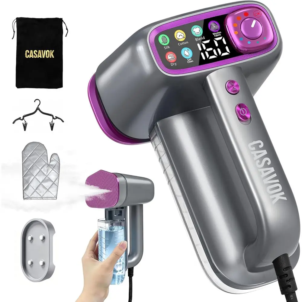 Portable Dual-Use 160ml Steamer with Ironing Plate for Clothes, 6 Steam Settings, 120V
Portable Dual-Use 160ml Steamer with Ironing Plate for Clothes, 6 Steam Settings, 120V