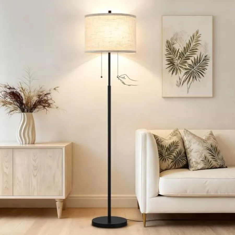 Floor Lamp, 62" Standing Lamp Tall Lamp with Fabric LampshadeandPull Chain Corner Floor Lamps for Living Room, Bedroom, Office,
Floor Lamp, 62" Standing Lamp Tall Lamp with Fabric LampshadeandPull Chain Corner Floor Lamps for Living Room, Bedroom, Office,