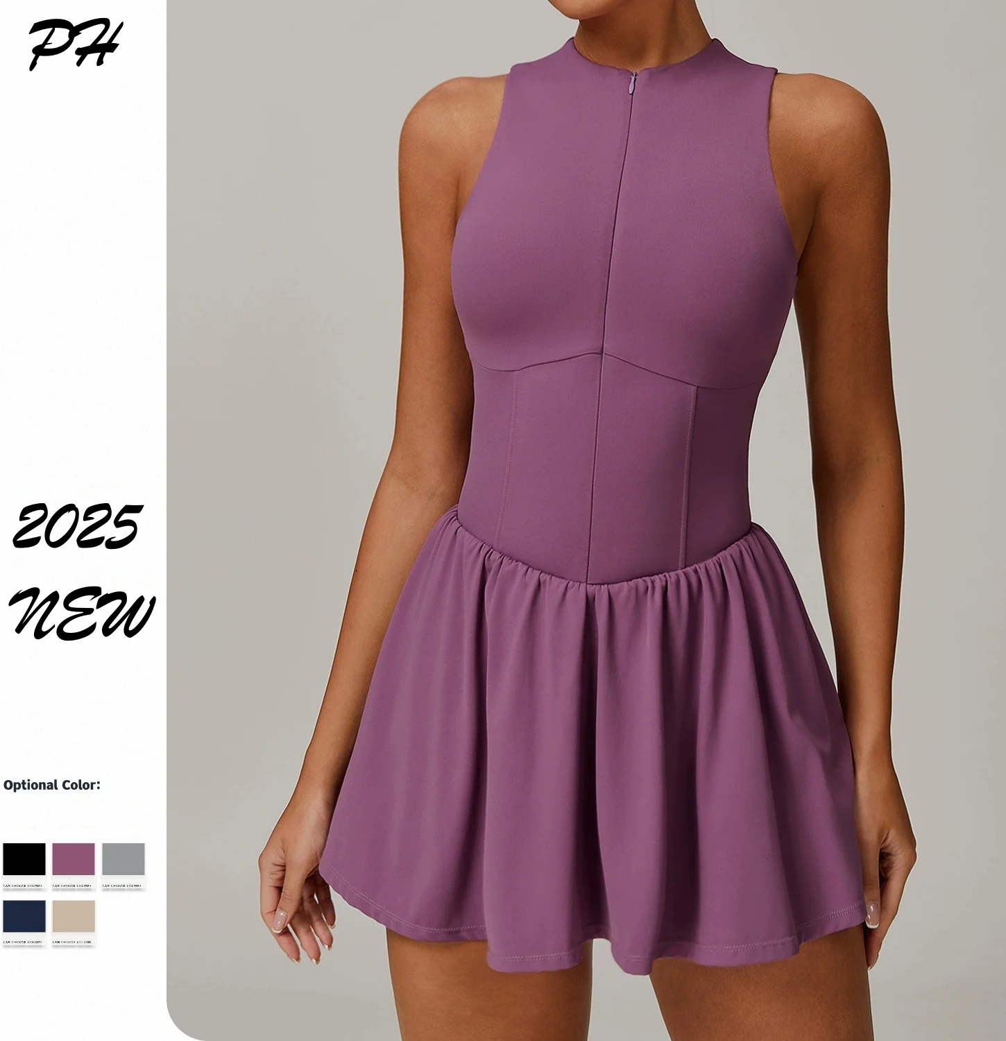 Women Golf Badminton Tennis Skirts Stand Up Collar Sleeveless Sport Dress Yoga Fitness Dress Workout Running Sport Skirts 2025
Women Golf Badminton Tennis Skirts Stand Up Collar Sleeveless Sport Dress Yoga Fitness Dress Workout Running Sport Skirts 2025