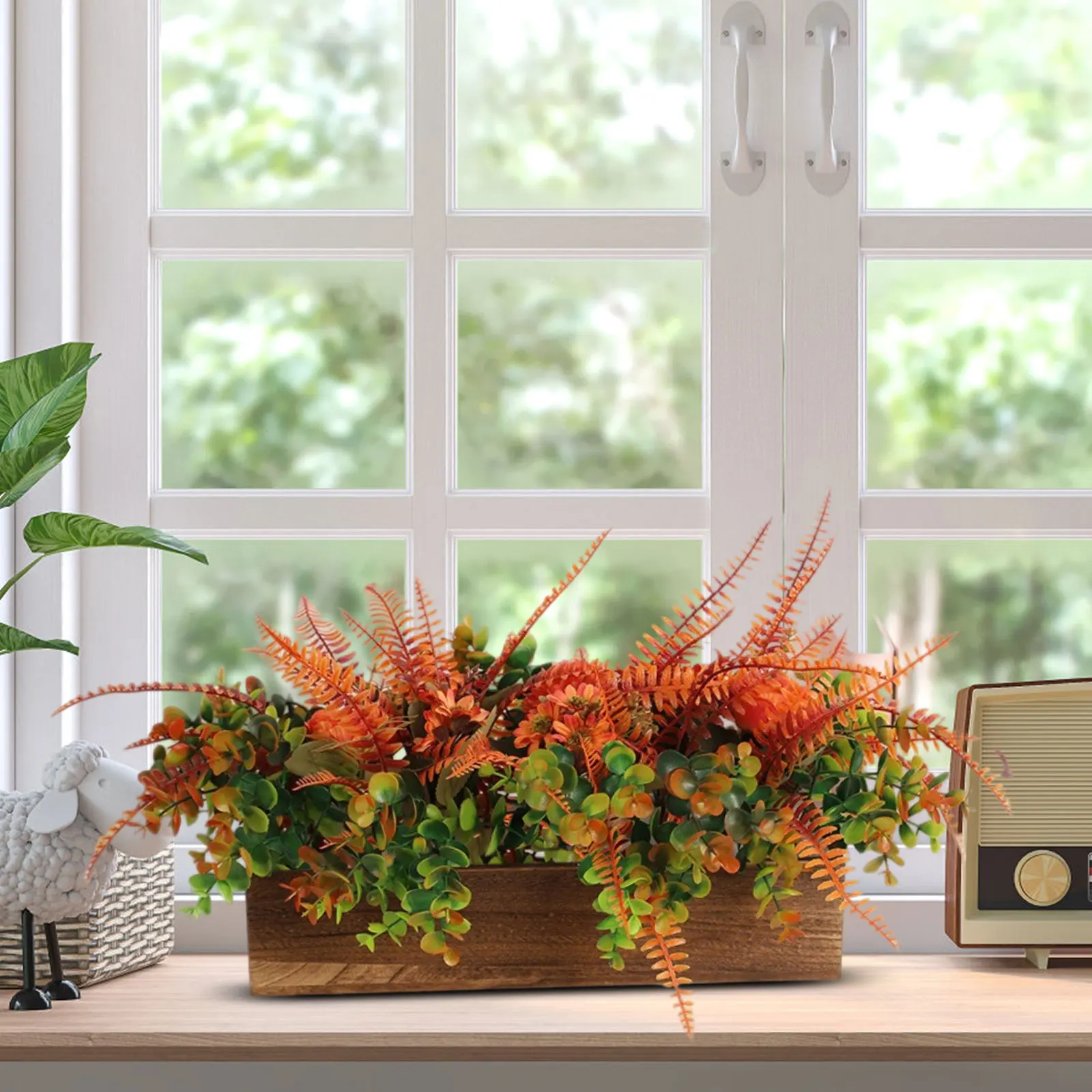 Искусственные листья папоротника с орнаментом в деревянной коробке, украшение для дома, украшение в центре обеденного стола, зеленое растение
Искусственные листья папоротника с орнаментом в деревянной коробке, украшение для дома, украшение в центре обеденного стола, зеленое растение