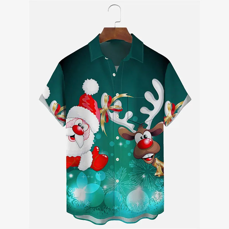 Merry Christmas Festival Fashion Shirt Men Clothing Reindeer Santa Claus Print Lapel Hawaii Shirts Funny Cartoon Dinosaur Shirts
Merry Christmas Festival Fashion Shirt Men Clothing Reindeer Santa Claus Print Lapel Hawaii Shirts Funny Cartoon Dinosaur Shirts