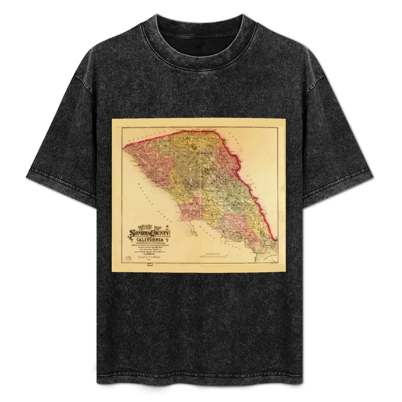 Map of Sonoma County, California (1884) T-Shirt Work Style Casual T-Shirt
Map of Sonoma County, California (1884) T-Shirt Work Style Casual T-Shirt