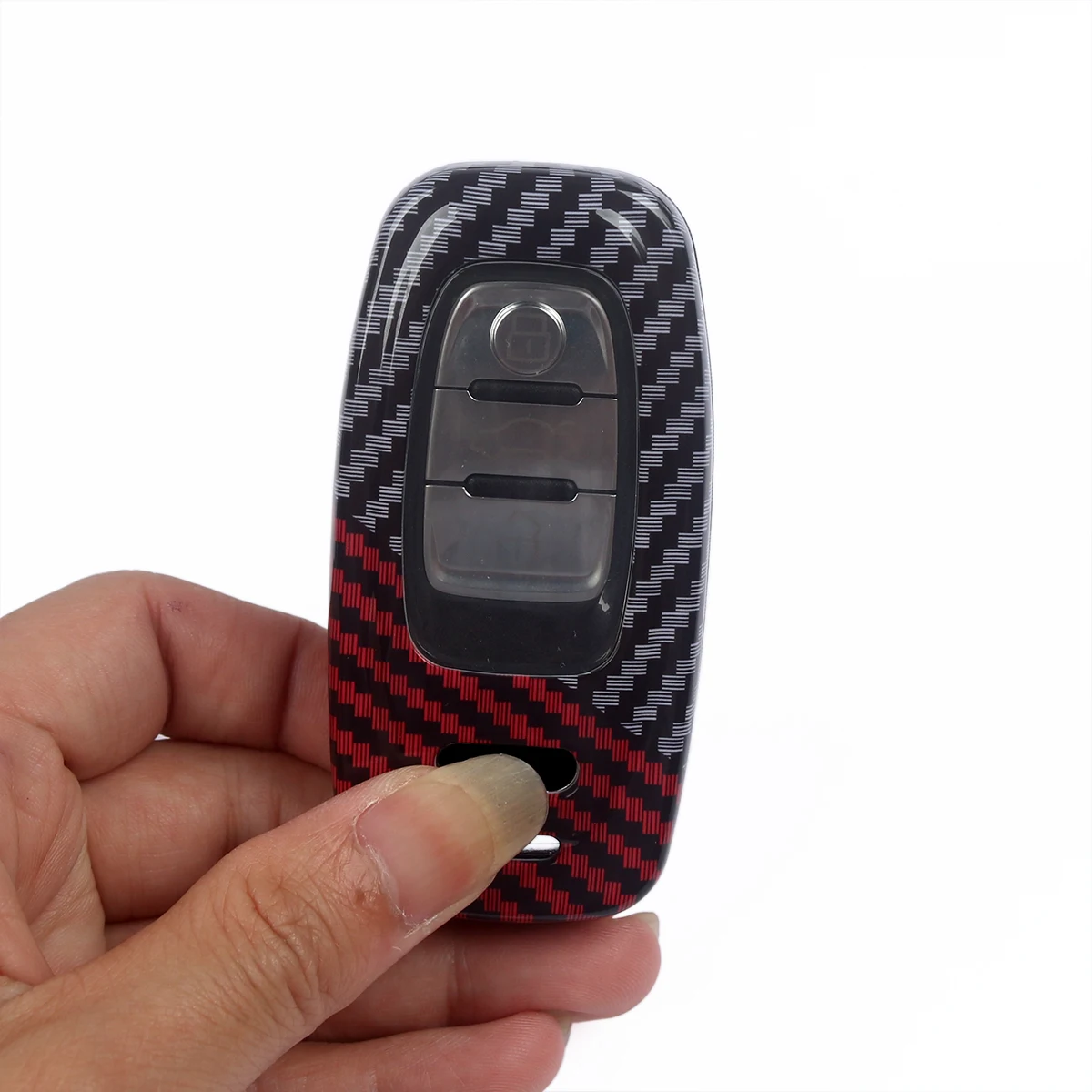 Smart Key Fob Cover Case with Red Carbon Fiber Chain Ring for Audi A4 B8 A5 A6 A7 A8 D4 Q5 S4 S5 S6 S7 S8 SQ5
Smart Key Fob Cover Case with Red Carbon Fiber Chain Ring for Audi A4 B8 A5 A6 A7 A8 D4 Q5 S4 S5 S6 S7 S8 SQ5