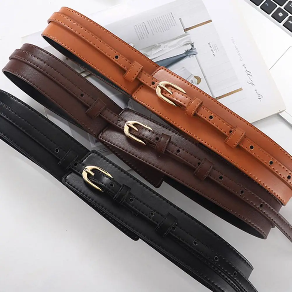 Stylish Pin Buckle Wide Belt PU Leather Detachable Girdle Stylish Pin Buckle Wide Waistband Vintage Coat Dress Belt For Women
Stylish Pin Buckle Wide Belt PU Leather Detachable Girdle Stylish Pin Buckle Wide Waistband Vintage Coat Dress Belt For Women