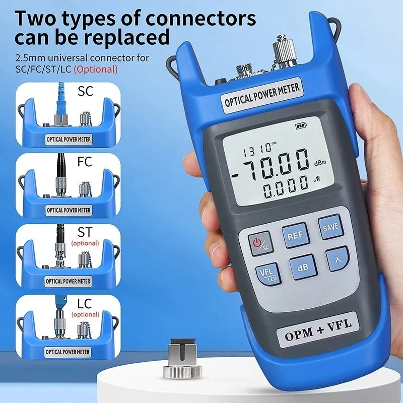 Оптический измеритель мощности COMPTYCO A-C710B/C510B с функцией визуального локатора неисправностей, тестер оптоволоконных кабелей FTTH, OPM+VFL (15/30/50 мВт)
Оптический измеритель мощности COMPTYCO A-C710B/C510B с функцией визуального локатора неисправностей, тестер оптоволоконных кабелей FTTH, OPM+VFL (15/30/50 мВт)