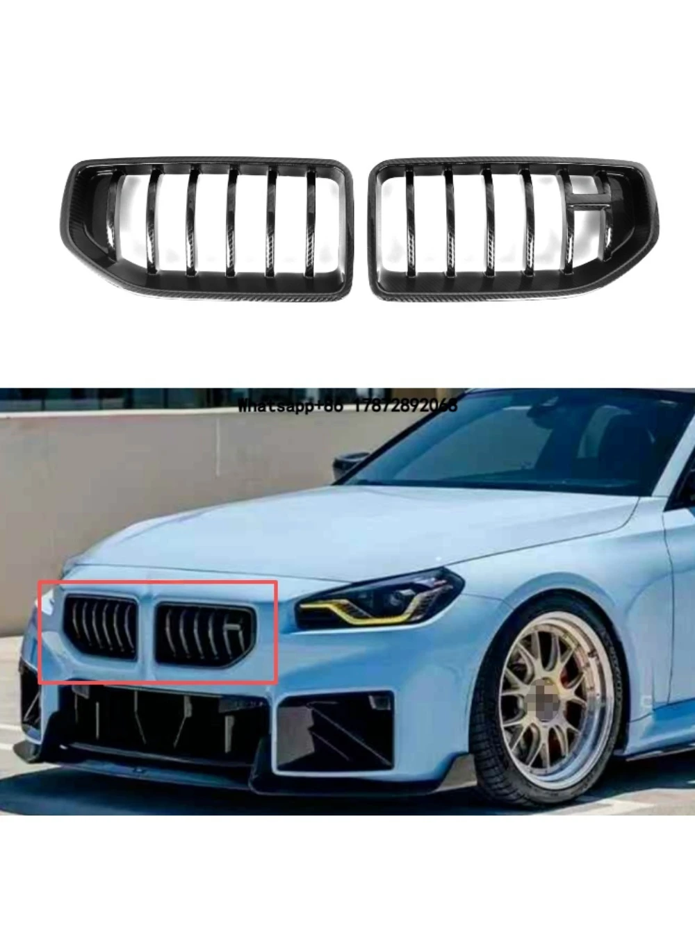 G87 Front Grilles AO Style Dry Carbon Fiber Front Bumper Grille for G87 M2 2-Door 2023+ G87 Carbon Fiber Kidney Grille
G87 Front Grilles AO Style Dry Carbon Fiber Front Bumper Grille for G87 M2 2-Door 2023+ G87 Carbon Fiber Kidney Grille