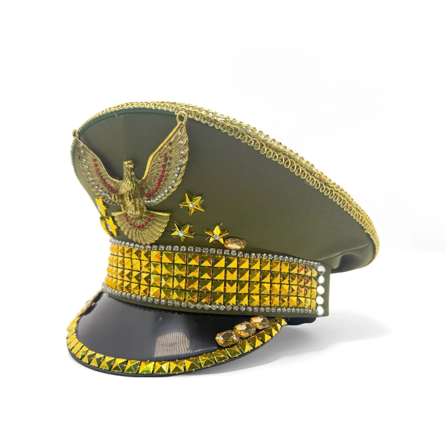 Steampunk Captain Hat Rhinestone for Music Festival, Halloween, Disco, Burning Man, Vintage Military Cap for Men & Women
Steampunk Captain Hat Rhinestone for Music Festival, Halloween, Disco, Burning Man, Vintage Military Cap for Men & Women