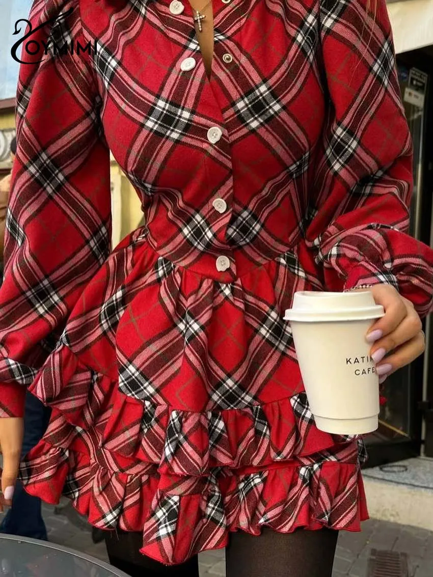 Oymimi Elegant Red Print Womens Dresses Fashion Long Sleeve Single Breasted Dresses Casual High Waist Pleated Mini Dress Female
Oymimi Elegant Red Print Womens Dresses Fashion Long Sleeve Single Breasted Dresses Casual High Waist Pleated Mini Dress Female