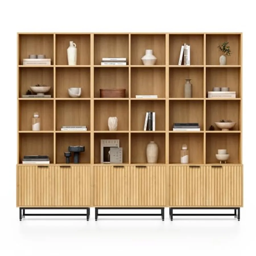 71 Tall Bookshelf Set of 3 with Storage 4 Tier Adjustable Shelves Fluted Doors Natural Oak Farmhouse Library Shelves for Home O
71 Tall Bookshelf Set of 3 with Storage 4 Tier Adjustable Shelves Fluted Doors Natural Oak Farmhouse Library Shelves for Home O