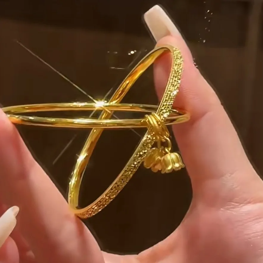 Luxurious 9999 24K real gold orchid double-ring crushed ice bracelet, a versatile feminine bracelet and accessory
Luxurious 9999 24K real gold orchid double-ring crushed ice bracelet, a versatile feminine bracelet and accessory