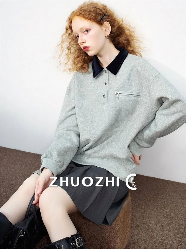 ZhuoZhi Women's Ne Sweatirt Autumn New Loose Match Zipper ket Button Design Comfortable Casual Sle Long Sve
ZhuoZhi Women's Ne Sweatirt Autumn New Loose Match Zipper ket Button Design Comfortable Casual Sle Long Sve