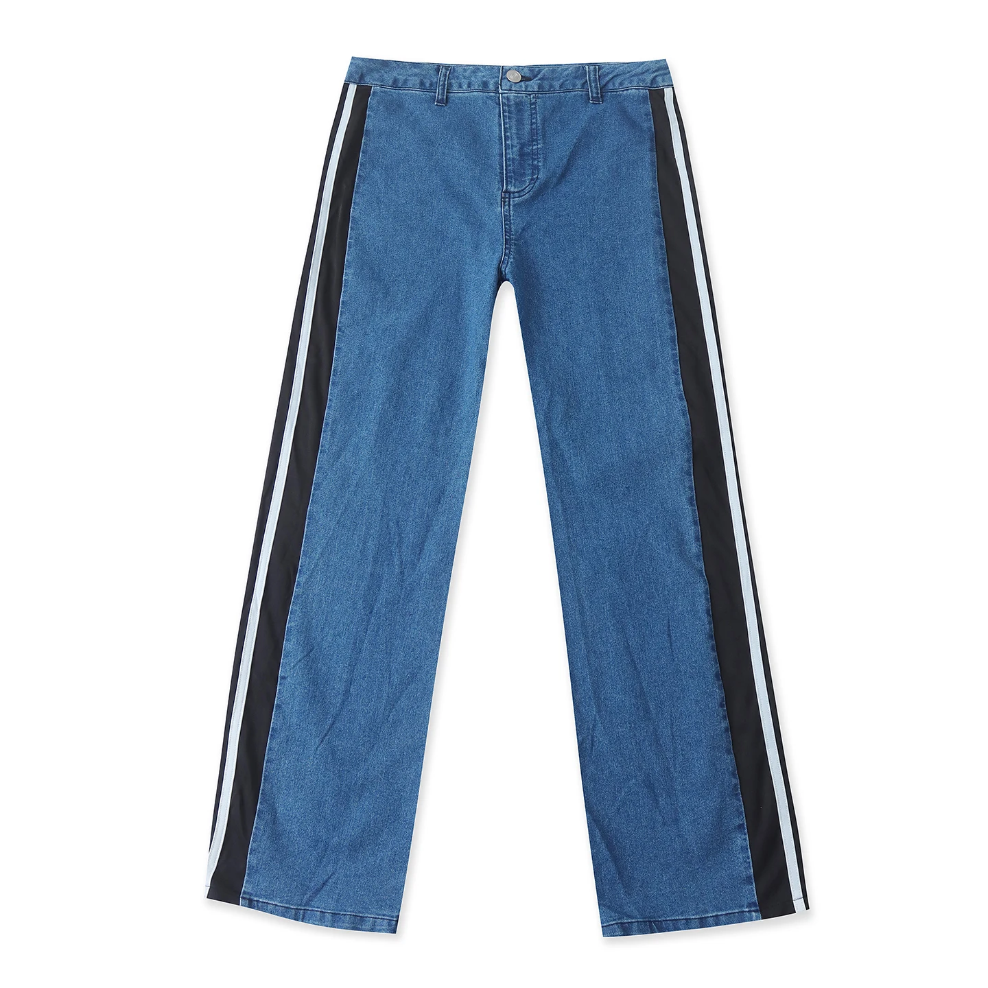 American Style High Waist Straight Leg Jeans Color Block Spring New Women's Fashion Slimming Long Pants Casual Pants
American Style High Waist Straight Leg Jeans Color Block Spring New Women's Fashion Slimming Long Pants Casual Pants