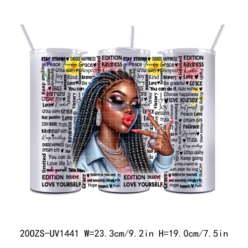 Motivational Black Girl Magic 20OZ Skinny Tumbler Wrap Ready To Apply Waterproof UV DTF Sticker DIY Crafts For Straight Tumblers
Motivational Black Girl Magic 20OZ Skinny Tumbler Wrap Ready To Apply Waterproof UV DTF Sticker DIY Crafts For Straight Tumblers