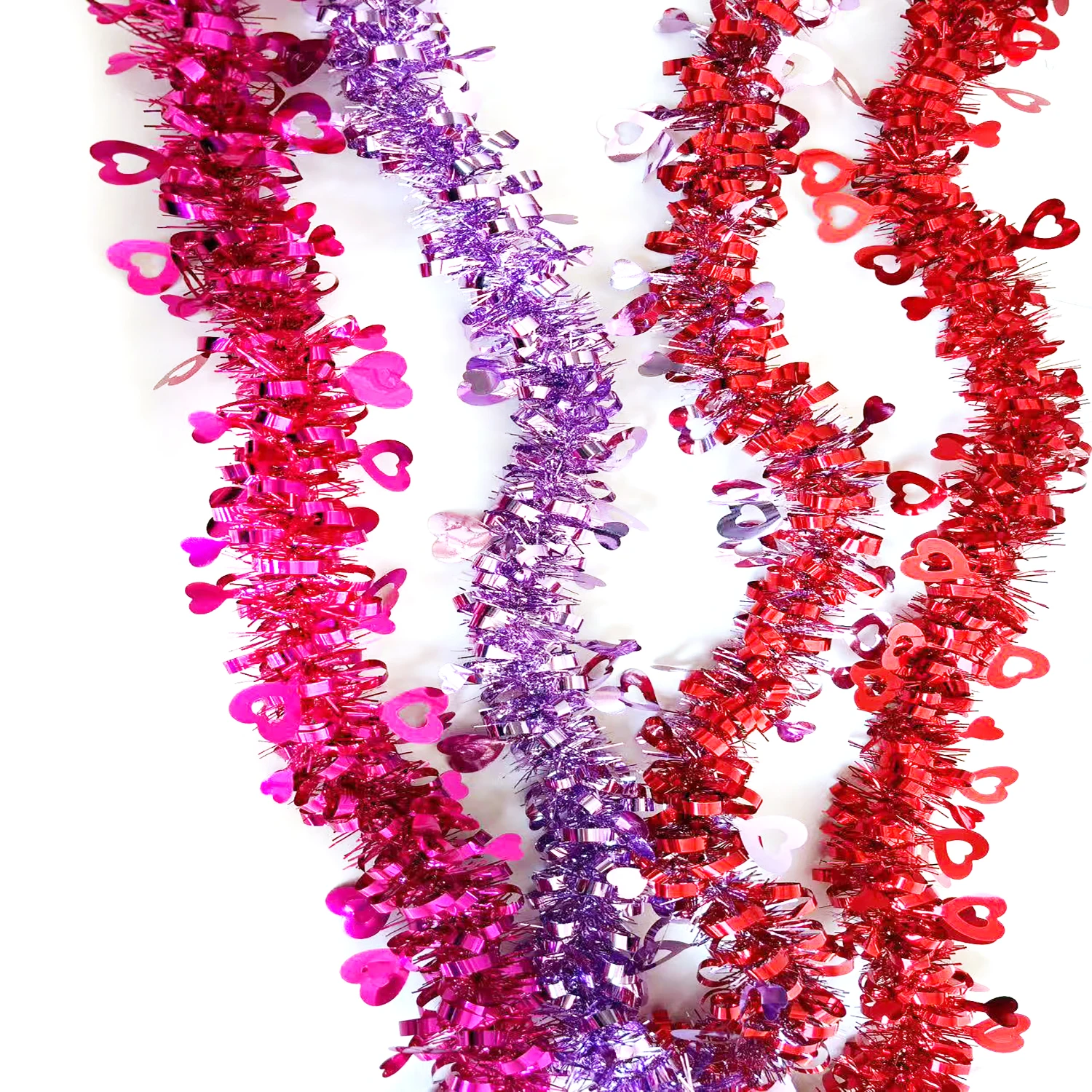 Valentines day decoriton Valentine heart tinsel garladn outdoor and wall decoration wedding decoration 
Valentines day decoriton Valentine heart tinsel garladn outdoor and wall decoration wedding decoration