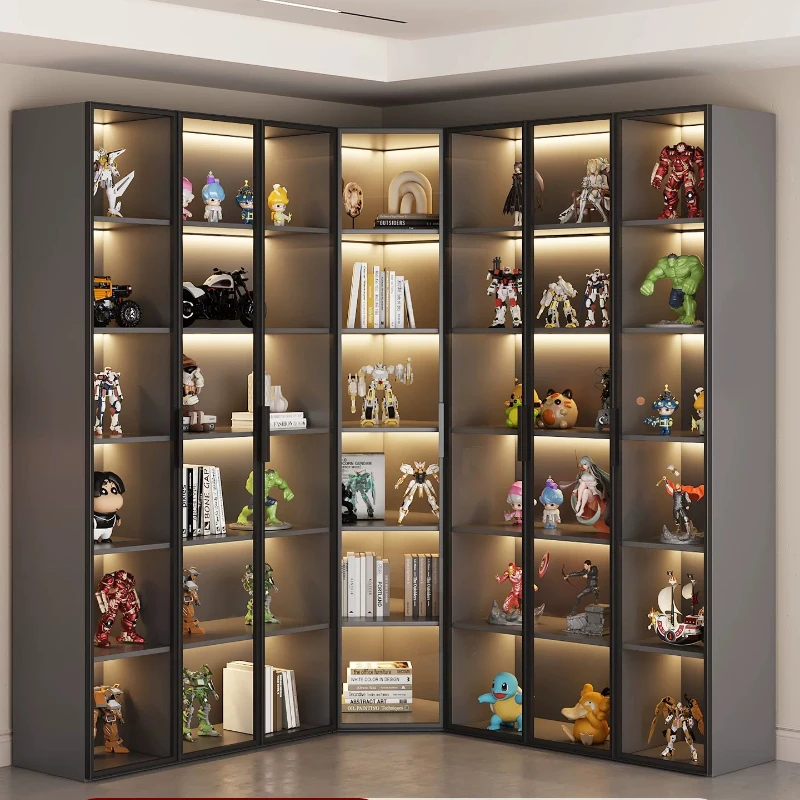 Corner glass figure display Bookcase display Home living room model Lego wine cabinet integrated against the wall Triangular
Corner glass figure display Bookcase display Home living room model Lego wine cabinet integrated against the wall Triangular