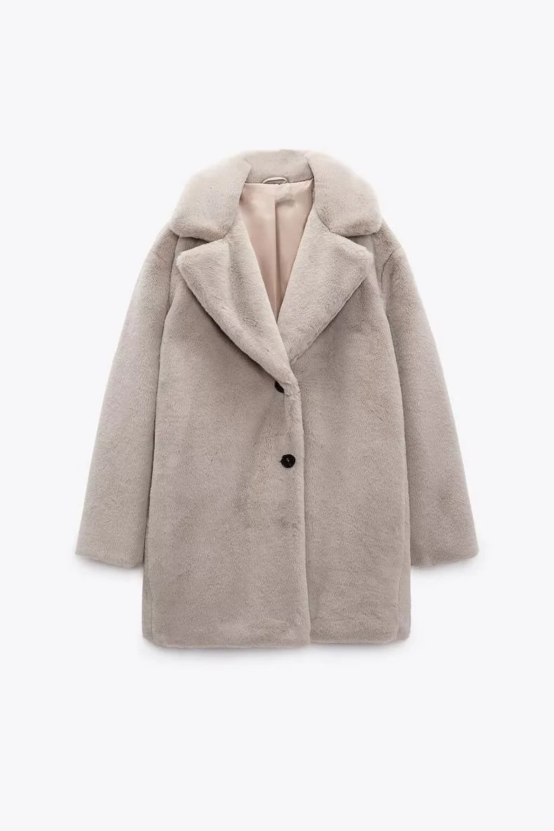Winter New Women's Plu Coat Artificial Fur Effect Loose Overcoat Sweet Sle V-ne Single-button Long Sve Straight-cut
Winter New Women's Plu Coat Artificial Fur Effect Loose Overcoat Sweet Sle V-ne Single-button Long Sve Straight-cut