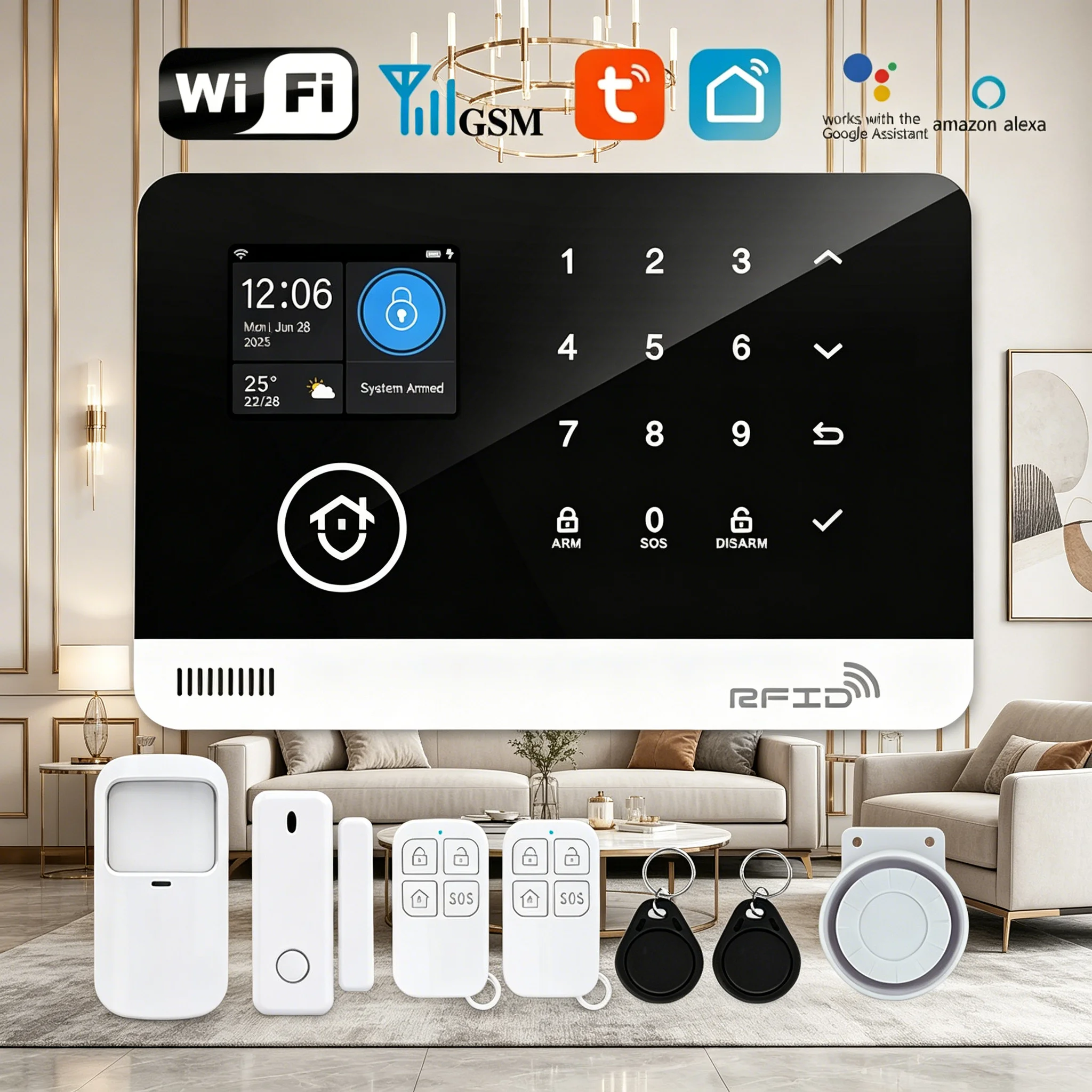 Tugard Anti-Theft WiFi GSM Alarm System, Alexa Compatible, 120dB Siren, Motion Detection, Remote Controller
Tugard Anti-Theft WiFi GSM Alarm System, Alexa Compatible, 120dB Siren, Motion Detection, Remote Controller