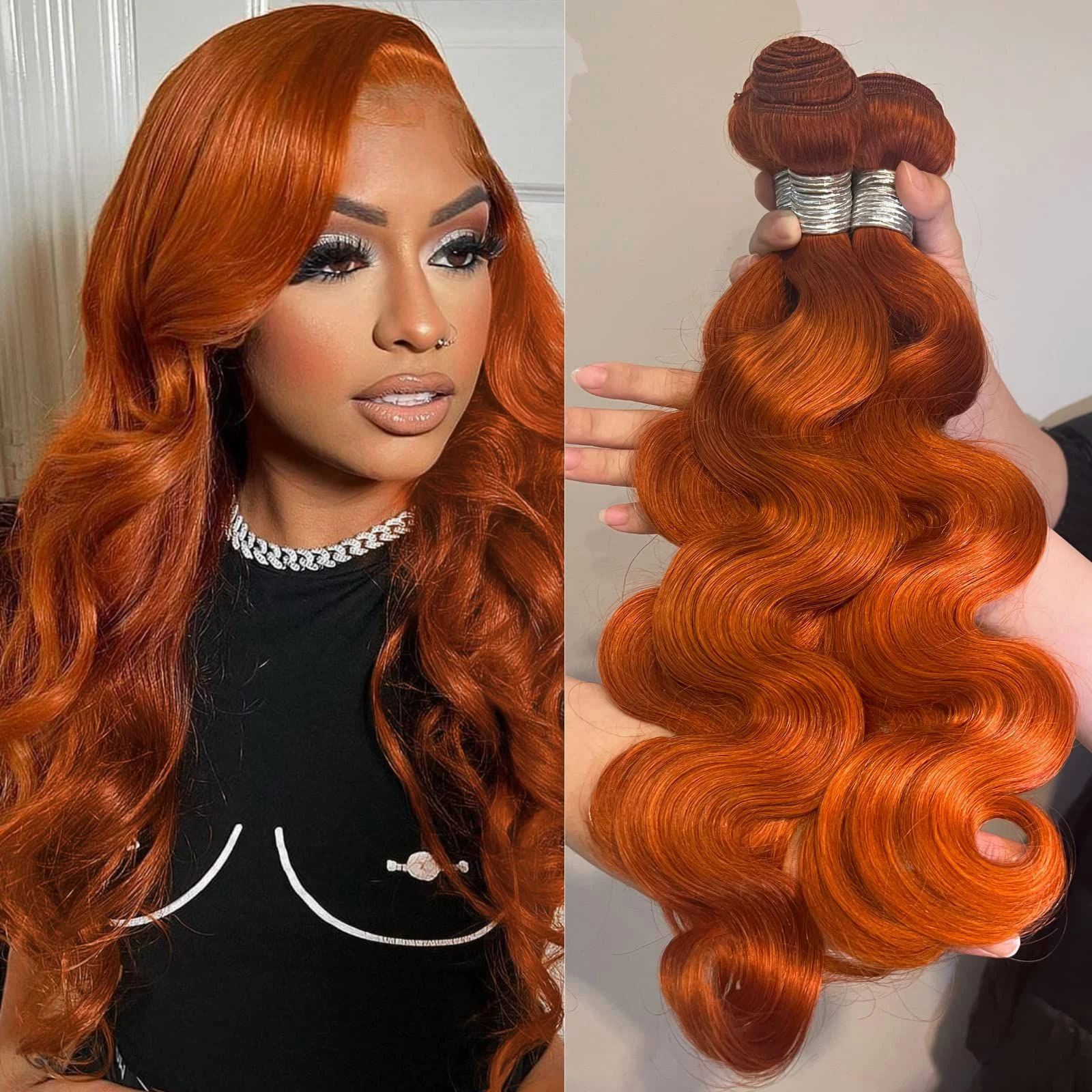 #350 Orange Ginger Body Wave Bundles 100% Human Hair 10-32 Inch 1/3/4 Pcs Bundle Unprocessed Raw Virgin Human Hair 100g Bundles
#350 Orange Ginger Body Wave Bundles 100% Human Hair 10-32 Inch 1/3/4 Pcs Bundle Unprocessed Raw Virgin Human Hair 100g Bundles