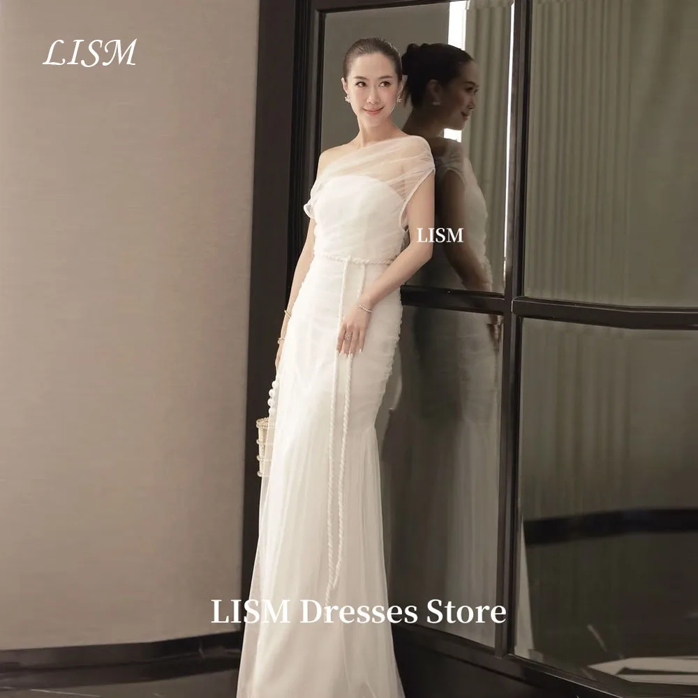 LISM Fairy A-Line Wedding Dresses One Shoulder Elegant Soft Tulle Long Bride Gowns Photo Shoot Customized Corsets Back 결혼식 드레스
LISM Fairy A-Line Wedding Dresses One Shoulder Elegant Soft Tulle Long Bride Gowns Photo Shoot Customized Corsets Back 결혼식 드레스