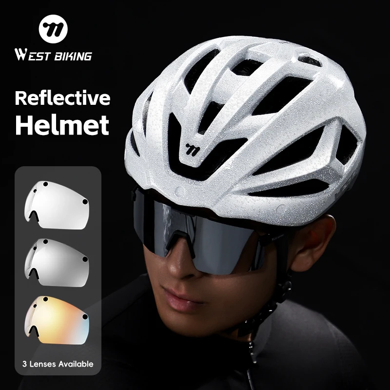 WEST BIKING Reflective Bike Helmet Lightweight Men Women Cycling Helmet Replaceable Lenses MTB Road Bike Motorcycle Safety Cap
WEST BIKING Reflective Bike Helmet Lightweight Men Women Cycling Helmet Replaceable Lenses MTB Road Bike Motorcycle Safety Cap