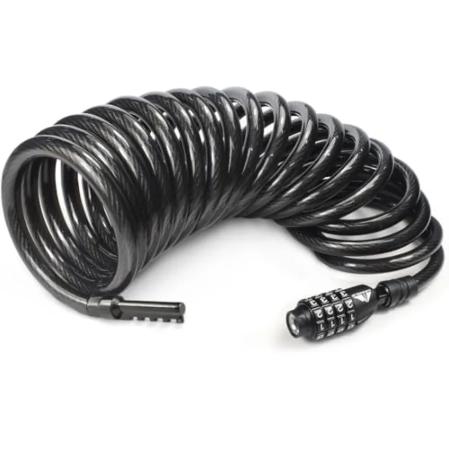 Combination Bike Lock Cable- 3/8 inch 5FT,,, 25FT Resettable Combination Lock, Anti-Theft Coiled Secutiry Cable for Bicycles, K
Combination Bike Lock Cable- 3/8 inch 5FT,,, 25FT Resettable Combination Lock, Anti-Theft Coiled Secutiry Cable for Bicycles, K