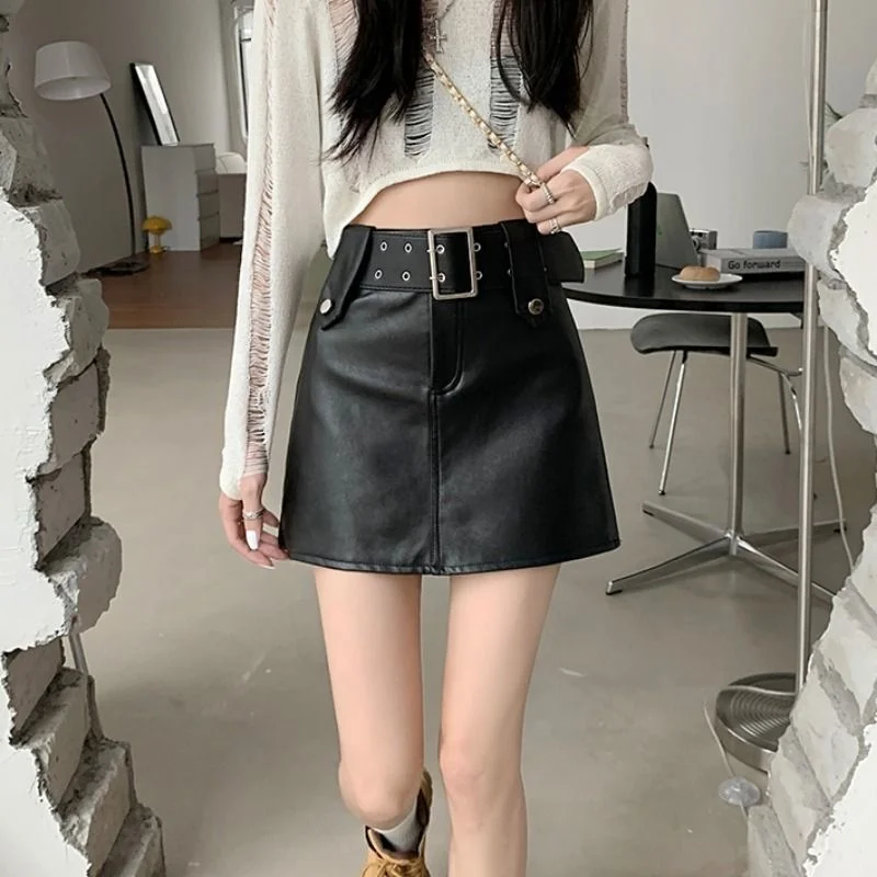 with Belt Girl's A-line Skirt for Women Small Skirt Pu Leather Ropa Mujer Mini Skirts Clothes for Women
with Belt Girl's A-line Skirt for Women Small Skirt Pu Leather Ropa Mujer Mini Skirts Clothes for Women