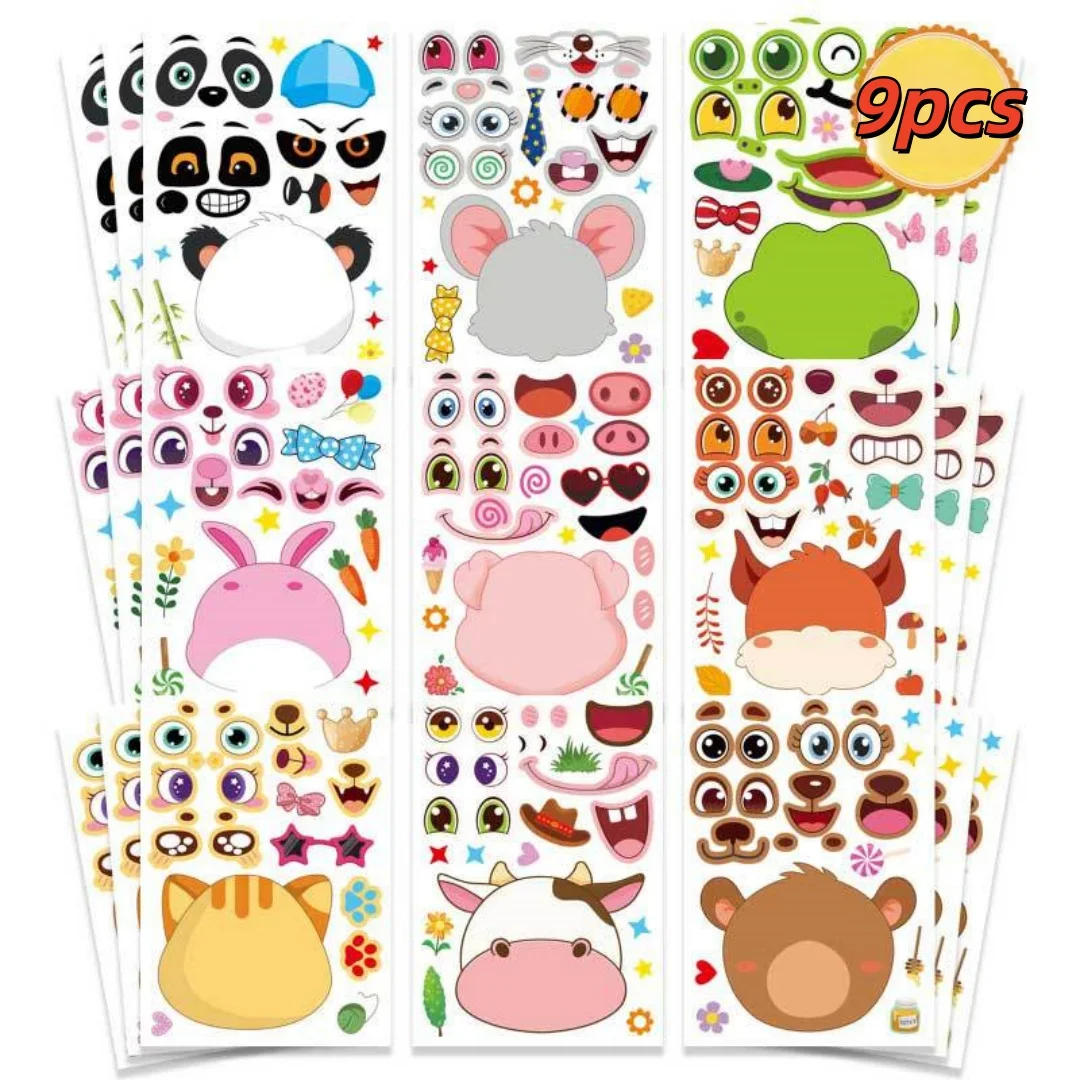 9 Pieces of Homemade Animal Stickers, Children's DIY Puzzle Stickers, Create Animal Expressions, Cute Animal Puzzle Stickers
9 Pieces of Homemade Animal Stickers, Children's DIY Puzzle Stickers, Create Animal Expressions, Cute Animal Puzzle Stickers