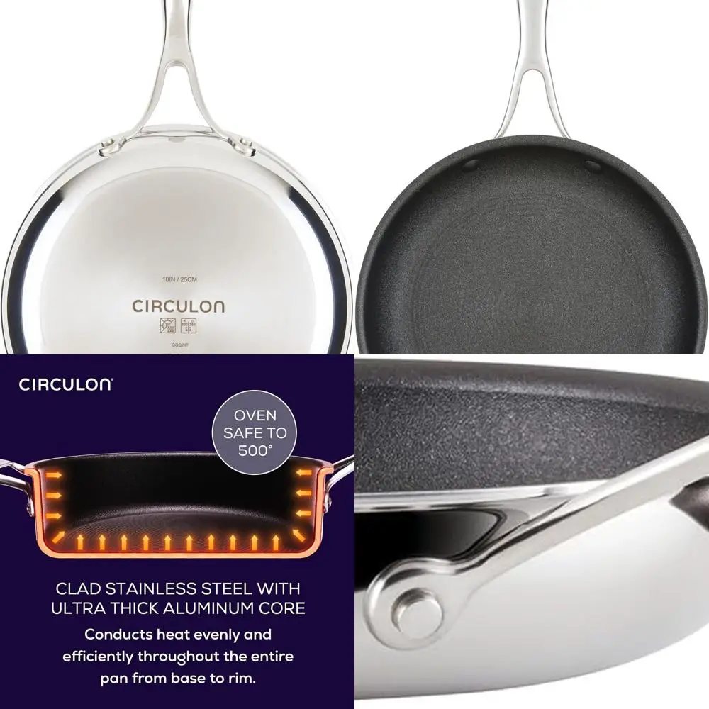 C1 Series Scratch-Resistant Stainless Steel Nonstick Induction Fry Pans, 8.5 & 10, Metal Utensil Safe, Polished
C1 Series Scratch-Resistant Stainless Steel Nonstick Induction Fry Pans, 8.5 & 10, Metal Utensil Safe, Polished