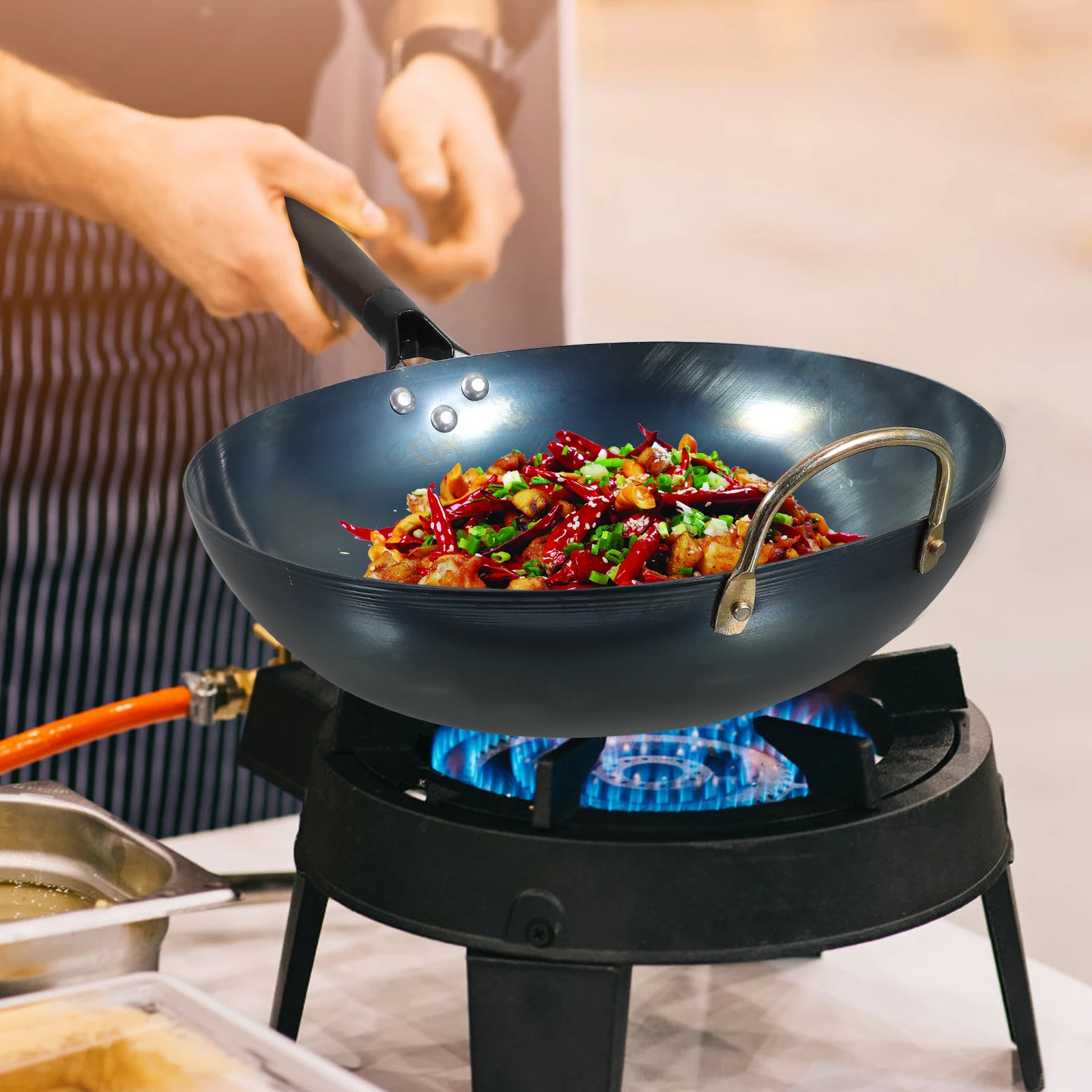 Flat Bottom Iron Wok Pan Non-Stick Traditional Kitchen Cooking Frying Pan Thickened Kitchen Supply Stove Wok Fry Pans
Flat Bottom Iron Wok Pan Non-Stick Traditional Kitchen Cooking Frying Pan Thickened Kitchen Supply Stove Wok Fry Pans