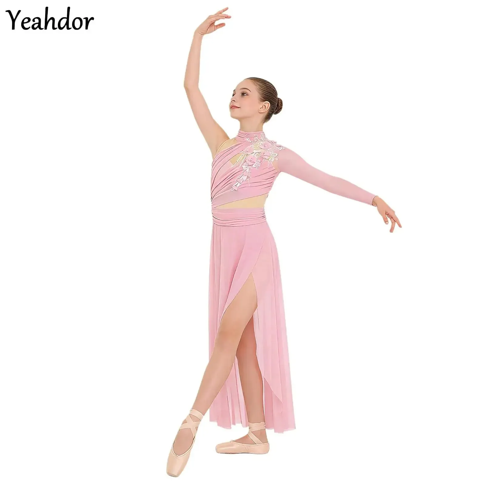 Детские платья для лирических танцев с аппликацией для девочек, асимметричное сетчатое гимнастическое трико, балетное платье-пачка, современные костюмы для катания на коньках
Детские платья для лирических танцев с аппликацией для девочек, асимметричное сетчатое гимнастическое трико, балетное платье-пачка, современные костюмы для катания на коньках