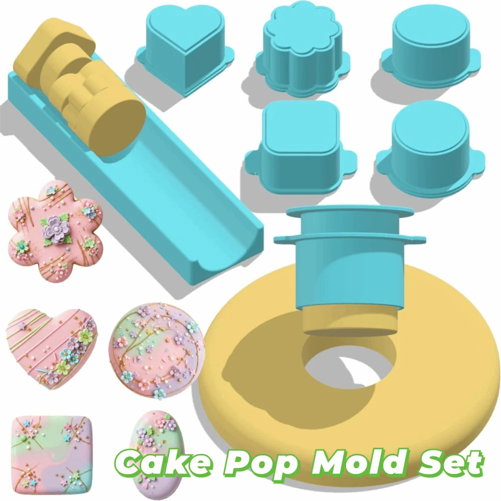 6PCS Food Grade Plastic Cake Pop Mold Set with Tray Flower/Heart Shape Cookies Cutter 3D Non-stick Cookies Baking Molds
6PCS Food Grade Plastic Cake Pop Mold Set with Tray Flower/Heart Shape Cookies Cutter 3D Non-stick Cookies Baking Molds