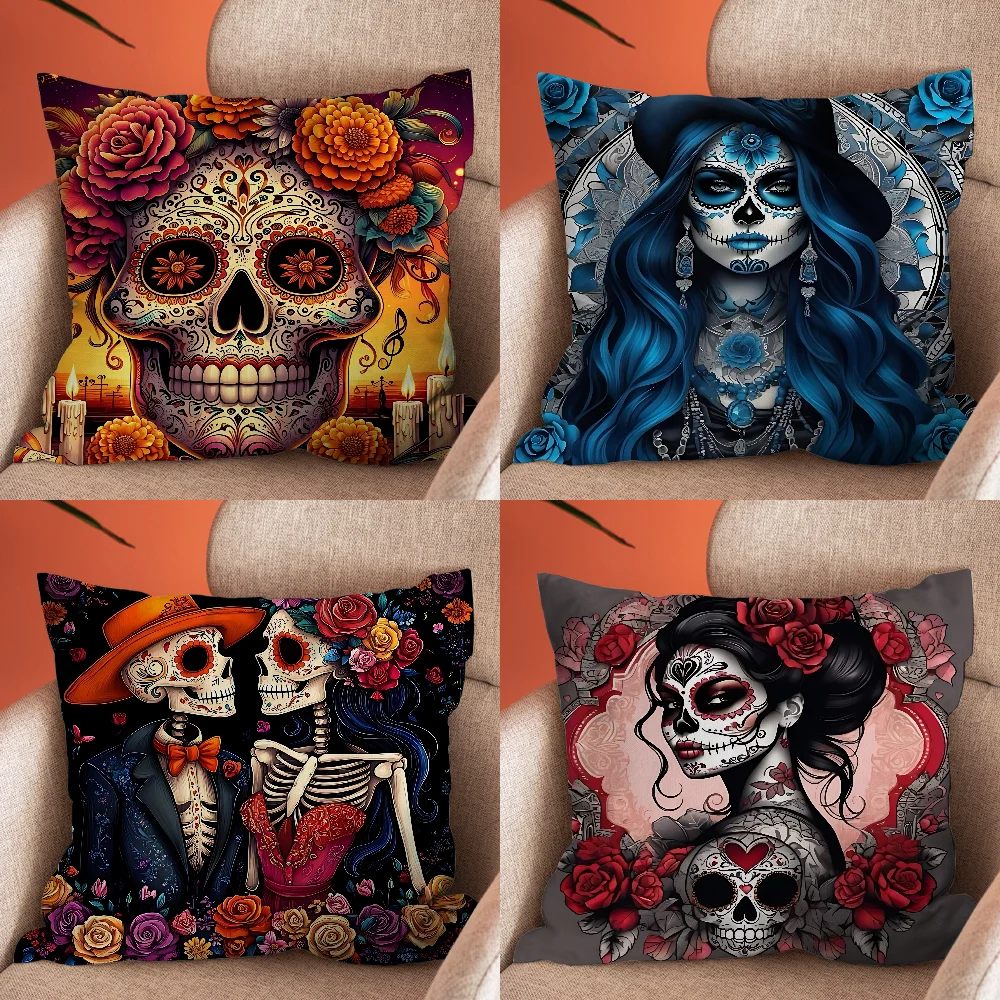 Mexican Catrina Skull Day of the Dead Pillow Case Soft Cushion for Farmhouse Sofa Decor Home Decorations Protector Pillow Case
Mexican Catrina Skull Day of the Dead Pillow Case Soft Cushion for Farmhouse Sofa Decor Home Decorations Protector Pillow Case