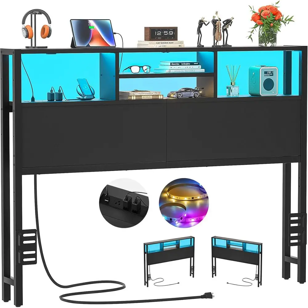 Full-Size Adjustable Bed with Storage, Outlets, USB Ports, LED Light, and Reversible Black Frame
Full-Size Adjustable Bed with Storage, Outlets, USB Ports, LED Light, and Reversible Black Frame