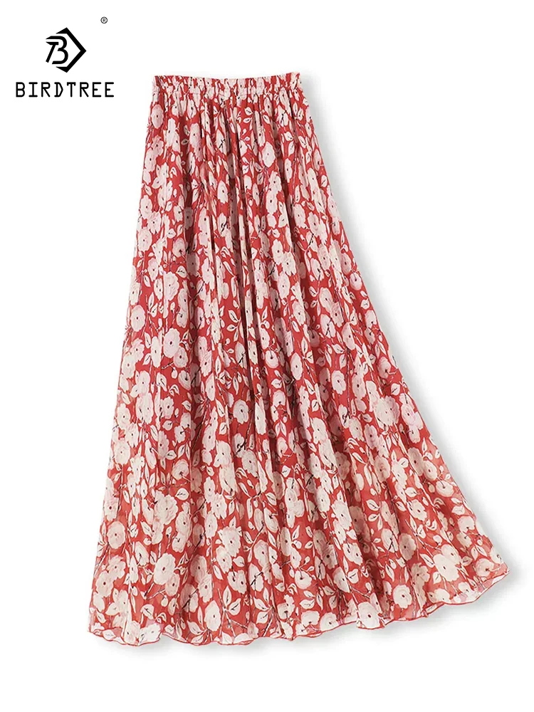 BirdTree-Silk Elegant Skirts, Elastic High Waist Floral Print, Women Beach Vacation Party A-line Skirt, 2026 Spring New B62432CC
BirdTree-Silk Elegant Skirts, Elastic High Waist Floral Print, Women Beach Vacation Party A-line Skirt, 2026 Spring New B62432CC