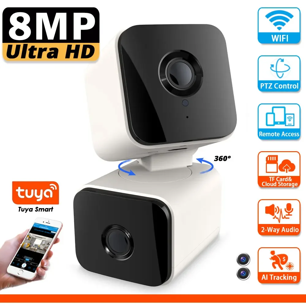 Умная Wi-Fi камера, мини-камера с двумя объективами, 8 МП, два экрана, PTZ HD, IP-камера видеонаблюдения, Wi-Fi, радионяня, беспроводная камера Tuya
Умная Wi-Fi камера, мини-камера с двумя объективами, 8 МП, два экрана, PTZ HD, IP-камера видеонаблюдения, Wi-Fi, радионяня, беспроводная камера Tuya