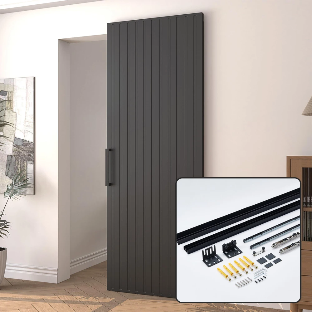 Modern Black Invisible Sliding FloorTrack Concealed Ghosts Barn Door Hardware Soft Close Mechanism Aluminum Alloy Kits
Modern Black Invisible Sliding FloorTrack Concealed Ghosts Barn Door Hardware Soft Close Mechanism Aluminum Alloy Kits
