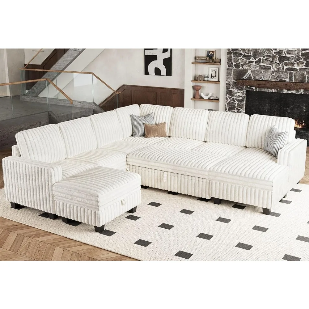 Oversized Sofa Bed Modular Sectional Sleeper Sofa with Pull Out Bed L Shaped Couch with Storage Chaise White Couch
Oversized Sofa Bed Modular Sectional Sleeper Sofa with Pull Out Bed L Shaped Couch with Storage Chaise White Couch