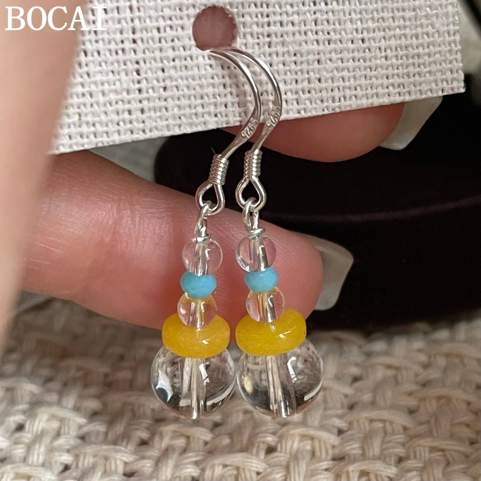 Ювелирные изделия из чистого серебра BOCAI S925, простые и милые, маленькие и свежие серьги с кристаллами, женский подарок
Ювелирные изделия из чистого серебра BOCAI S925, простые и милые, маленькие и свежие серьги с кристаллами, женский подарок